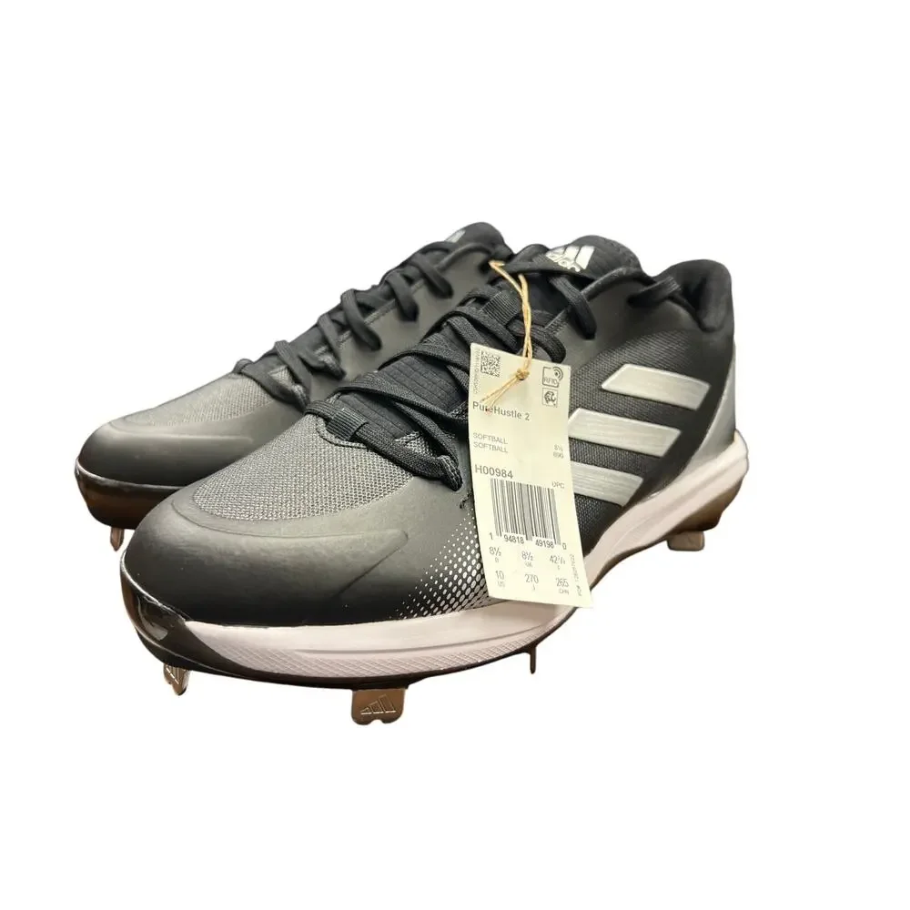 adidas Women's PureHustle 2.0 Softball Cleats Metal Spike Black Size 10 New
